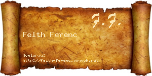 Feith Ferenc névjegykártya